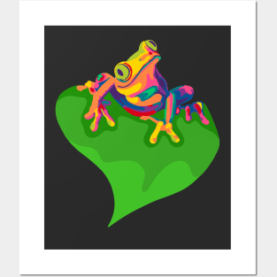 Rainbow Tree Frog Posters and Art